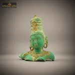 Brass Buddhas Face Idol | Green Gold Patina Finish 1 1 1 eMetalCrafts