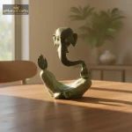Brass Air Ganesha Statue | Sea-Foam Green Patina Finish 1 1 13 eMetalCrafts