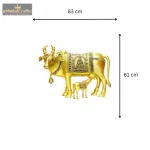 Big Size Brass Kamdhenu Cow with Calf Idol 3 1 14 eMetalCrafts