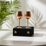 Copper Two Wine Glasses Set With Gift Box 1 1 16 eMetalCrafts