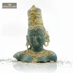 Brass Buddha Face Statue - Azure Bhatti Patina Finish 1 1 5 eMetalCrafts