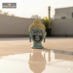 Brass Buddha Face Statue Bhatti Patina Finish 1 1 6 eMetalCrafts