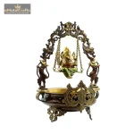 Brass Ganesha on Swing Urli 3 123 eMetalCrafts