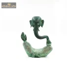 Brass Air Ganesha Statue | Sea-Foam Green Patina Finish 2 2 19 eMetalCrafts