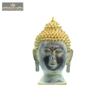 Brass Buddha Face Statue Bhatti Patina Finish 2 2 7 eMetalCrafts