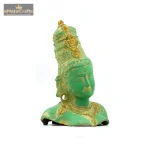 Brass Buddhas Face Idol | Green Gold Patina Finish 3 3 1 eMetalCrafts