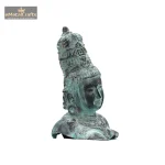 Brass Buddha Face Idol | Deep Ocean Patina Finish 3 3 4 eMetalCrafts