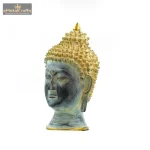 Brass Buddha Face Statue Bhatti Patina Finish 3 3 6 eMetalCrafts