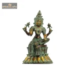 Brass Laxmi Statue Dark Green Golden Finish 4 354 eMetalCrafts