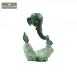 Brass Air Ganesha Statue | Sea-Foam Green Patina Finish 4 4 11 eMetalCrafts