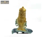 Brass Buddha's Face Idol | Azure Patina Finish 3 4 eMetalCrafts
