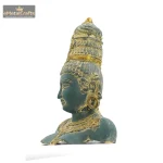 Brass Buddha Face Statue - Azure Bhatti Patina Finish 4 4 5 eMetalCrafts