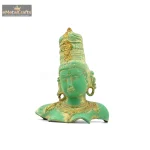 Brass Buddhas Face Idol | Green Gold Patina Finish 5 5 eMetalCrafts