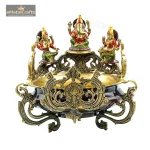 Brass Ganesh Laxmi Saraswati Urli 2 702 eMetalCrafts