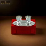 Silver-Plated 2 Pure Brass Glass Set with Tray Gift Box 1 Pure Brass glass set with tray