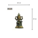 Lord Ganesha Statue on a Lotus Pedestal Brass Patina Finish 5 Add a little bit of body text 2 eMetalCrafts