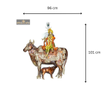 Big Size Brass Idol of Krishna Sitting on Kamdhenu 3 Add a little bit of body text 2 eMetalCrafts