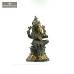 Lord Ganesha Statue on a Lotus Pedestal Brass Patina Finish 4 DSC04045 eMetalCrafts
