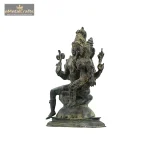 Pure Brass Shiv Parwati Idol Pair Bhatti Patina Finish 3 DSC04146 eMetalCrafts