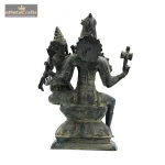 Pure Brass Shiv Parwati Idol Pair Bhatti Patina Finish 5 DSC04155 eMetalCrafts