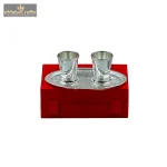 Silver-Plated 2 Pure Brass Glass Set with Tray Gift Box 2 DSC04378 1 eMetalCrafts