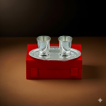 Pure Brass glass set with tray