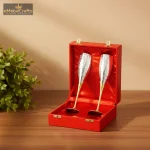 Silver-Plated 2 Wine Brass Glasses Gift Box 1 2 wine brass glasses