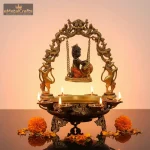 Decorative Brass Baal Gopal Urli Bowl with Swing 1 brass baal gopal urli