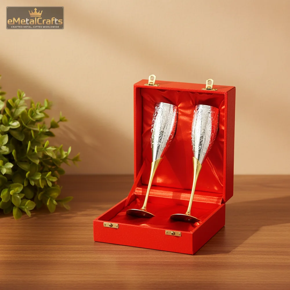 2 wine brass glasses 2 wine brass glasses